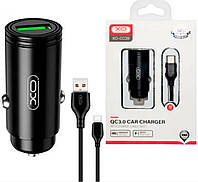 Зарядка для тел. 1USB XO CC39 QC3.0 18W Car charger with Type-c suit (NB103) Black (XO)