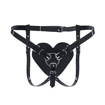 Трусики Серце для страпону Feral Feelings - Hearts Strap-on Belt Black Bomba💣