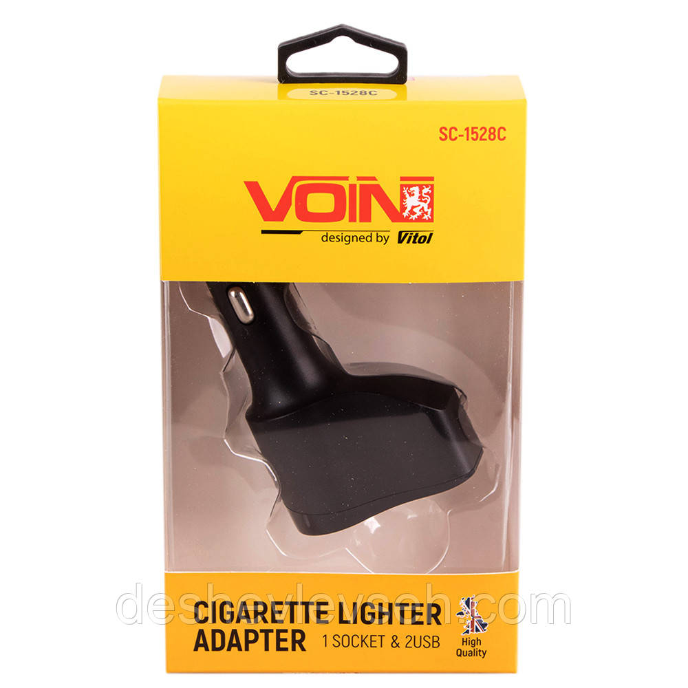 Заряджання для тіл. 2 USB (12/24V — 5V 2,4A) Voin, SC-1528C, (Vitol)