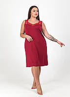 Сорочка N.EL вишня, арт.1603-92 (нічна рубашка, віскоза, мережива)