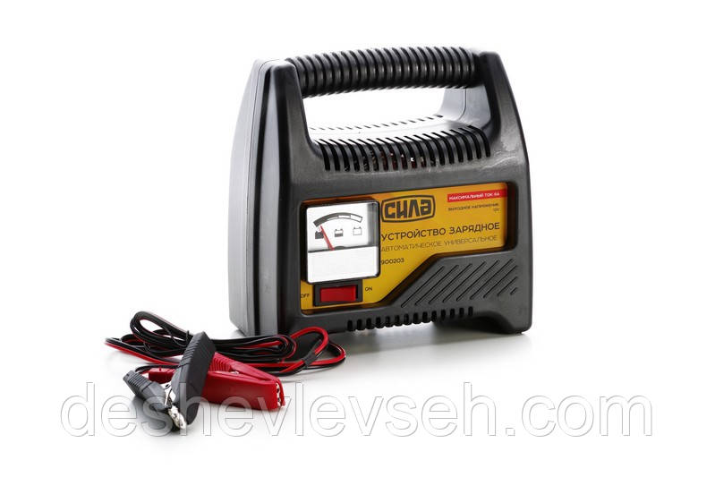 Зарядний пристрій СИЛА 12 V 6 A (стрілковий індикатор), 900203, (СИЛА)