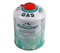 Газ в баллоне с резьбой (для кемпинга) 450г, NC20450, (NordCamp)