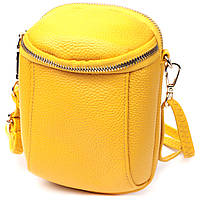 Оригинальная сумка для женщин из мягкой натуральной кожи Vintage 22342 Желтый, небольшая, стильная сумочка
