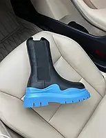 Женские ботинки Bottega Veneta Black Blue Premium