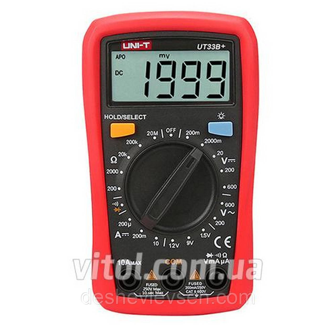 Тестер-мультиметр цифровий 33 B+ UT, 33 B+ UT, (Vitol)