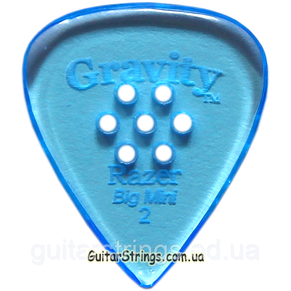 Медиатор Gravity Picks GRAB2PM Razer Big Mini Polished with Multi-Hole Grip 2.00 mm, фото 1
