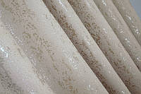 Шторна тканина льон мармур, колекція "Pavliani". Колір світло-бежевий. Код 1178ш