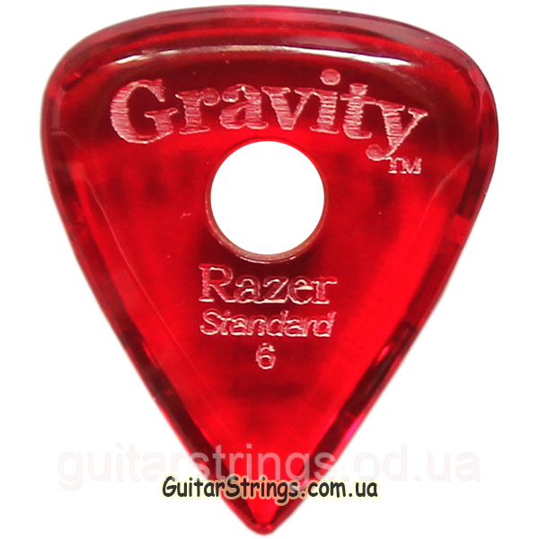 Медиатор Gravity Picks GRAS6PR Razer Standard Polished with Round Grip Hole 6.00 mm, фото 1