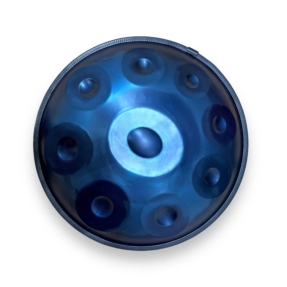 Handpan, Ханг, hang drum музичний інструмент із чохлом на 9 нот, діаметр 56 см. - Синій