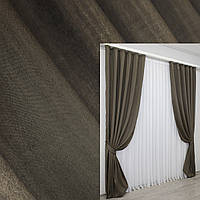 Комплект 2шт 1,5х2,7м. готовых штор из ткани "Ibiza" Цвет молочный шоколад Код 1199ш 33-0035