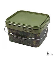 Ведро для рыбалки прямоугольное GARDNER CAMO BUCKETS, 5 л