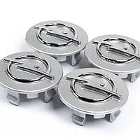 Ковпачок на титани "Opel" (55/44мм) сірі/хром. пластик об'ємний логотип+кільце (високі защіпки)(1 штука)