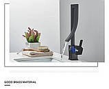 Чорний змішувач для раковини FUTURA DONB 01 BLACK, фото 7