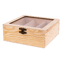 Скринька дерев'яна із замком і прозорим верхом 3 секції 20х20х8 см ROSA Talent