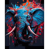 Картина по номерам Strateg Красочный слон с лаком 40x50 см DY423 DY423 набор для росписи по цифрам