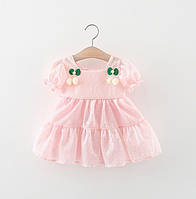 Нарядное платье для девочки Вишенки розовое 10014, розмір 80