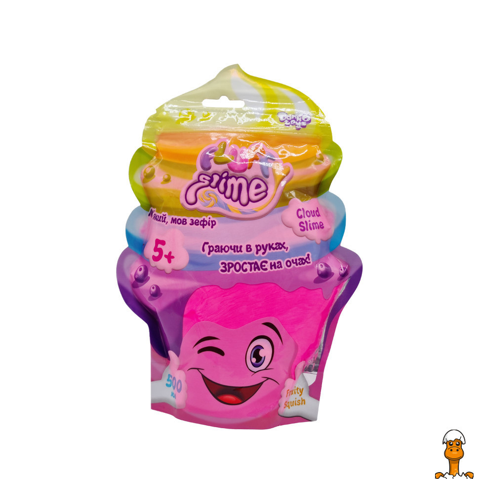 Вязкая масса "fluffy slime", упаковка 500 мл, детская игрушка, розовый, от 5 лет, Danko Toys FLS-02-01U(Pink) - фото 1 - id-p2002285007