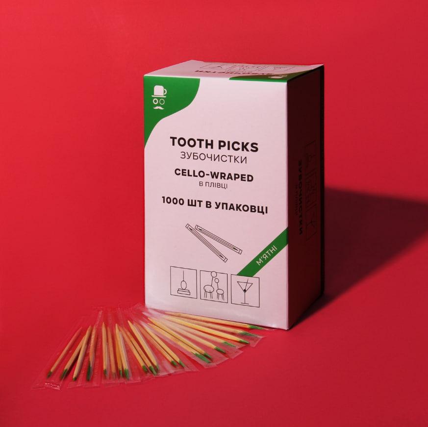 Зубочистка м'ята в індів. уп. ПЕ 1000 шт.