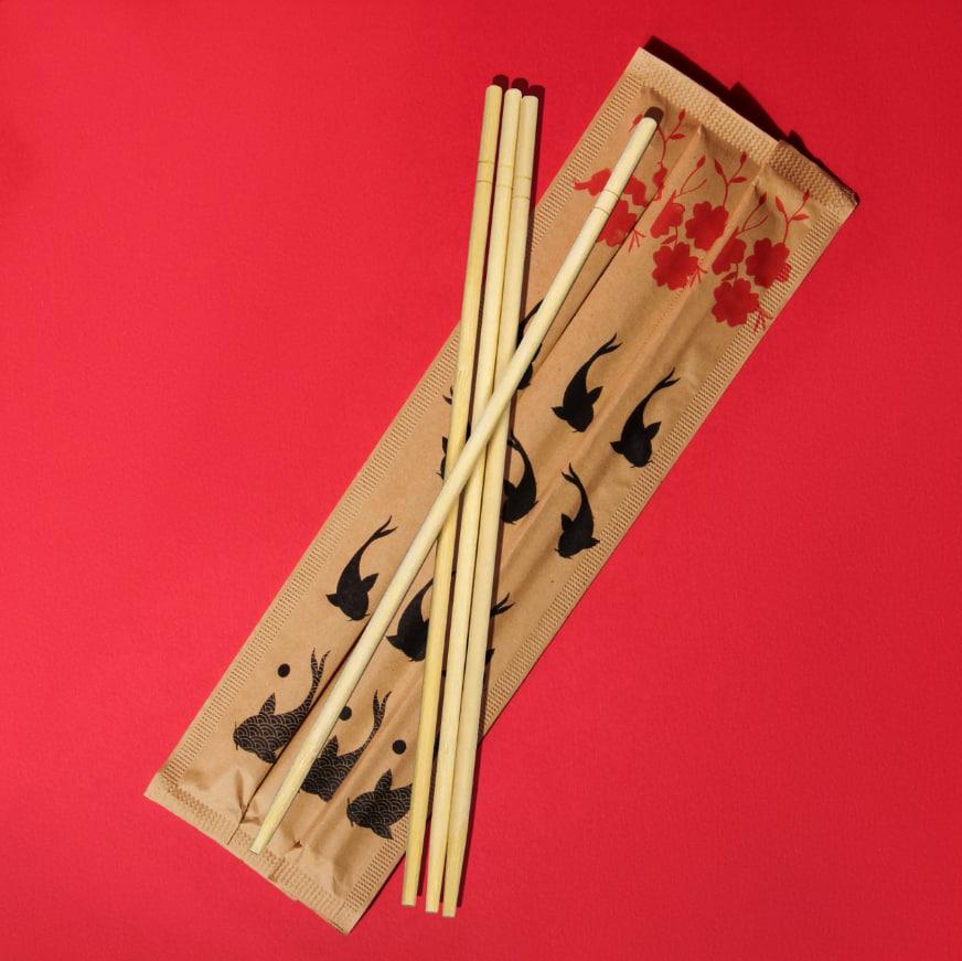 Палички для суші круглі світлі в крафт-пакованні
