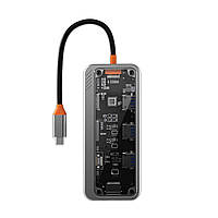 USB type C HUB 10 in 1 PD100W 4K 30 Гц USB 3.0 10 Гб/с RJ45 ЮСБ хаб для Макбука Ноутбука USB C type hub