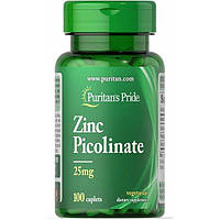 Микроэлемент Цинк Puritan's Pride Zinc Picolinate 25 mg 100 Caplets AG, код: 7518990