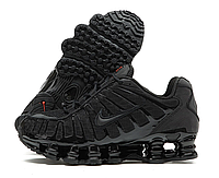 Кроссовки женские Nike Shox черные, Найк Шокс текстильные, код KD-14140