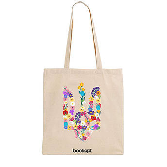 Екошопер BookOpt BK4033 Квітковий Тризуб бежевий