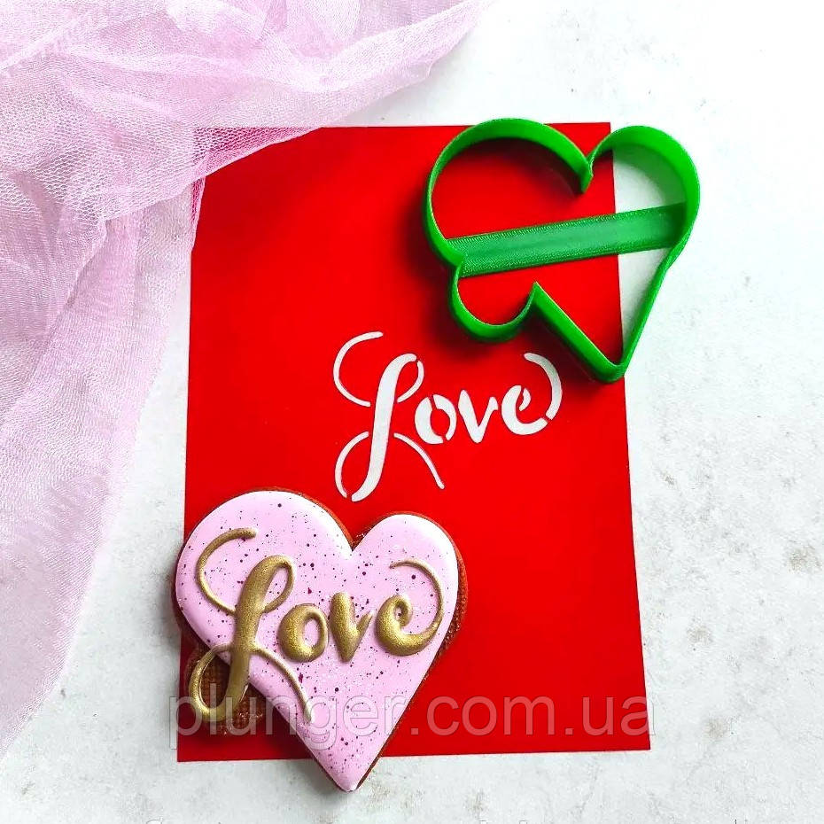 Вирубка для пряника пластикова Сердечко Love, фото 1