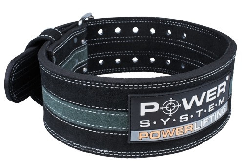 Пояс для пауерліфтингу Power System PS-3800 PowerLifting шкіряний Black/Grey Line XL - фото 1 - id-p2078955692