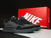 Кроссовки Nike Air Jordan 1 Retro Low Travis Scott, мужские черные низкие кроссовки, кроссовки / кеды Найк