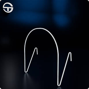 Полиця сорочкова кругла 175, біла. Гачок для сорочок, шапок, листівок. Навіси на сітку