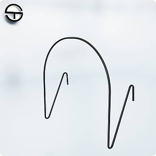 Полиця сорочка кругла 175, чорна. Гачок для сорочок, шапок, листівок. Навіси на сітку