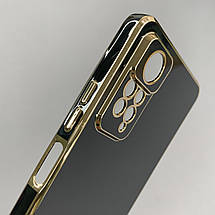 Чохол для Xiaomi Redmi Note 12 Pro чохол із золотою рамкою на телефон сяомі редмі нот 12 про чорний h7y, фото 3