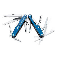 Мультитул Leatherman Juice CS4-Glacier Blue, кожаный чехол, жестяная коробка