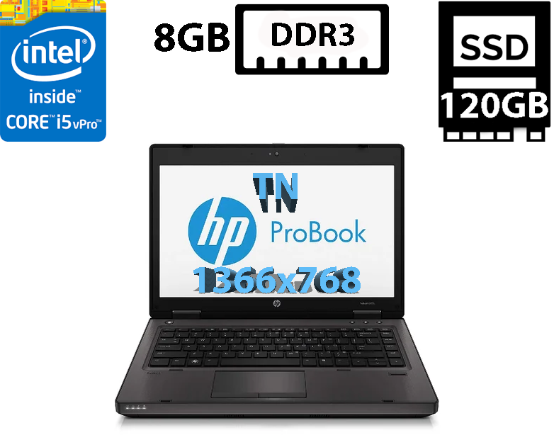 Ноутбук HP ProBook 6470b/14”TN(1366x768)/Intel Core i5-3360M 2.80GHz/8GB DDR3/SSD 120GB/Intel HD Graphics