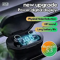 Беспроводные Bluetooth наушники X12 с дисплеем Bluetooth 5.3