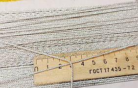 Шнур текстильний сріблястий люрексовий 1,5 мм. Ціна за 1 метр.