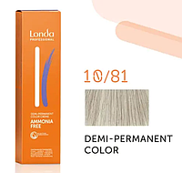Интенсивная краска оттеночная для волос Londa Professional DEMI 10/81 яркий блондин пепельно-жемчужный, 60 мл