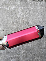 Прямоточный мото глушитель прямоток диаметр 38/51 мм Akrapovic модель Carbon / 
 (370*105мм)