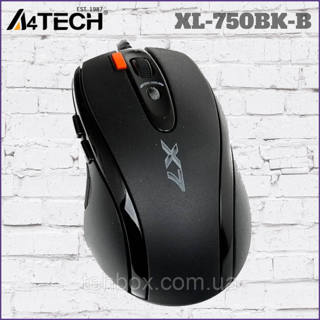 Мишка ігрова A4Tech XL-750BK-B USB (Black) - фото 1 - id-p1542767259