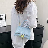 Жіноча сумка 2017 крос-боді рептилія блакитна, фото 3