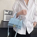 Жіноча сумка 2017 крос-боді рептилія блакитна, фото 4