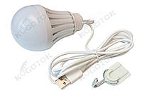 LED лампа 6W USB со шнуром 2 метра. Работает от повербанка, ноутбука или зарядного.