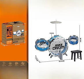 Барабанна установка зі стільцем Jazz Drum 775-17 (розмір 69,5-27,5-58см), фото 1
