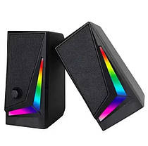 Комп'ютерні колонки MUSIC DJ MJ-100A 8864 з RGB підсвіткою Black (N020651), фото 5