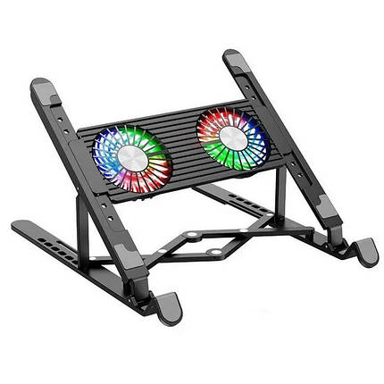 Підставка з кулером для ноутбука HOCO DH17 з RGB підсвіткою Black N, фото 1