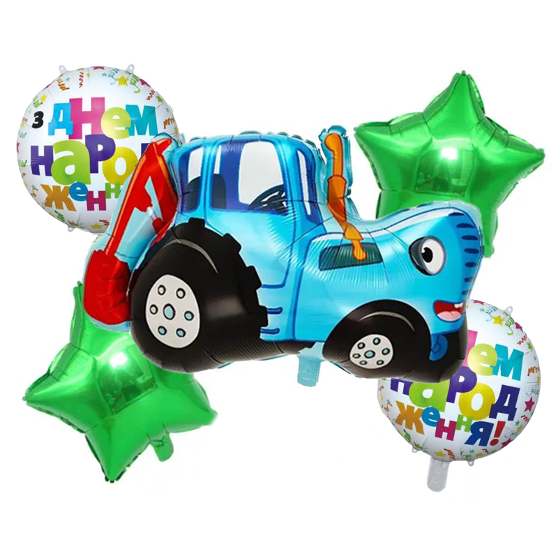 Фонтан із кульок Синій трактор | Зелений