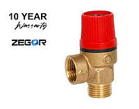 Запобіжний клапан Zegor QS-3070N 1/2" ВЗ 3,0 бар для систем опалення