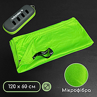 Банное полотенце микрофибра, Быстросохнущее полотенце для бани и сауны 120 x 60 см 4Monster Зеленый (EDT)