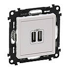 Розетка USB для заряджання подвійна Valena Life біла [753412] Legrand